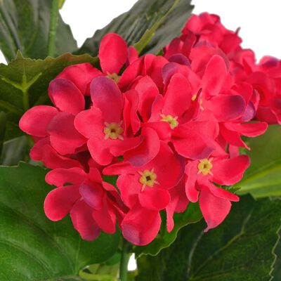 vidaXL Kunstig hortensia med potte 60 cm rød