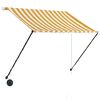 vidaXL Uttrekkbar markise med LED 150x150 cm gul og hvit