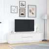 vidaXL TV-benk med LED-lys hvit 160,5x41x50 cm