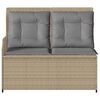 vidaXL Hagebenk med pute Beige Poly rattan