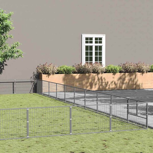 vidaXL Hundeg&aring;rd s&oslash;lv 100 m&sup2; st&aring;l