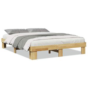 vidaXL Sengeramme uten Madrass 160x200 cm Heltre Eik