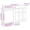 vidaXL Vegghengt kleshenger Hvit 85 x 10 x 45 cm Konstruert tre