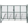 vidaXL Dobbeld&oslash;rsgjerdeport 300x150 cm pulverlakkert st&aring;l