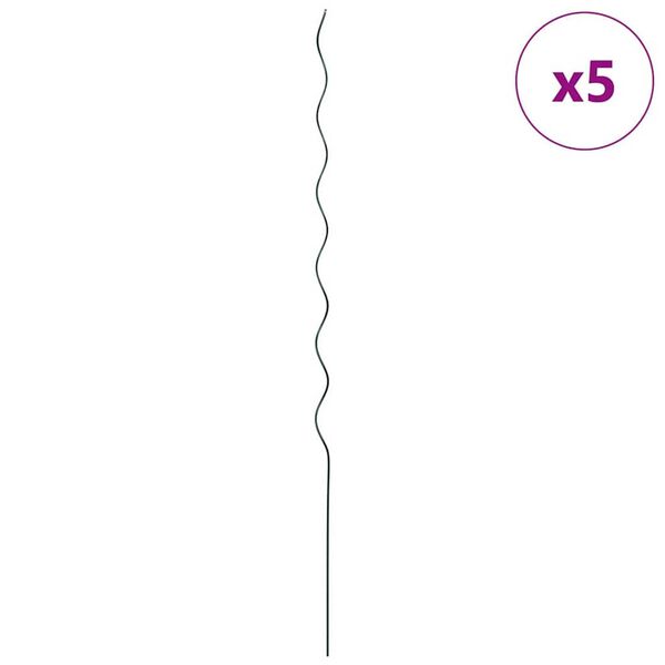 vidaXL Plante st&oslash;tte 5 pcs gr&oslash;nn 110 x 0.6 x 0.6 cm St&aring;l