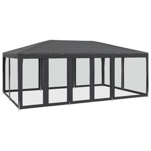 vidaXL Festtelt med 10 sidevegger av netting antrasitt 6x4 m HDPE