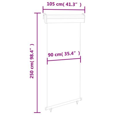 vidaXL Sidemarkise for balkong 100x250 cm svart