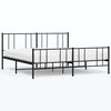 vidaXL Sengeramme i metall med hode- og fotgavl svart 193x203 cm