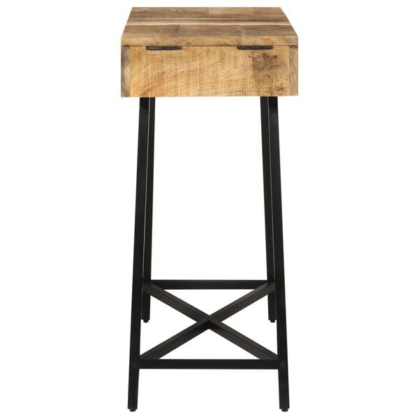 vidaXL Sminkebord 105x35x75 cm grovt heltre mangotre og jern