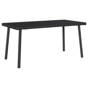 vidaXL Hage salongbord rektangul&aelig;r svart 80x40x37 cm polyrotting