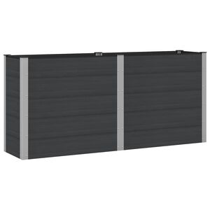 vidaXL H&oslash;ybed Svart 200 x 50 x 91 cm WPC og Aluminium