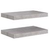 vidaXL Flytende vegghyller 2 stk betonggrå 40x23x3,8 cm MDF