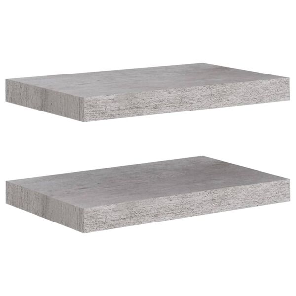 vidaXL Flytende vegghyller 2 stk betonggrå 40x23x3,8 cm MDF