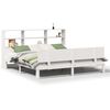 vidaXL Seng med bokhylle uten madrass hvit 180x200 cm heltre furu