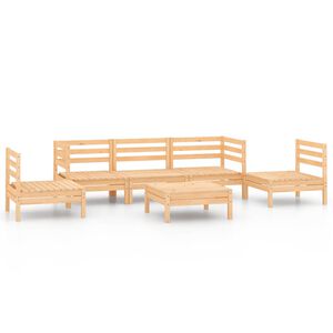 vidaXL Hagesofagruppe 6 deler heltre furu