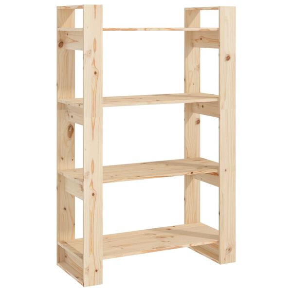 vidaXL Bokhylle/romdeler 80x35x125 cm heltre furu
