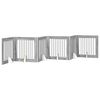 vidaXL Foldbar hundegitter med stativer 6 pcs Gr&aring; sonoma 482 cm
