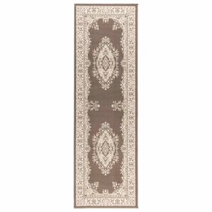 vidaXL L&oslash;perteppe FLORNES Vevd Taupe-m&oslash;nster 67 x 200 cm PP 7 mm