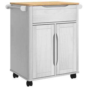 vidaXL Kj&oslash;kkenvogn FLORO Hvit 72,5 x 45 x 80 cm Massiv furu