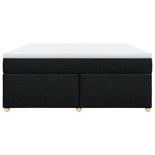 vidaXL Seng med madrass boksfj&aelig;r svart 180x200 cm stoff