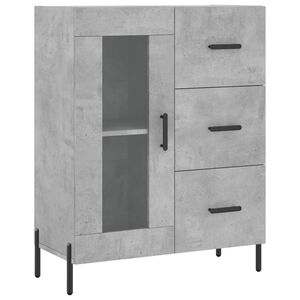 vidaXL Skjenk betonggr&aring; 69,5x34x90 cm konstruert tre