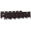 vidaXL Hage Spisegruppe 13 pcs Brun Polt rattan