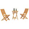 vidaXL Sammenleggbart Bistrosett 3 pcs Brun heltre akasie