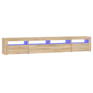 vidaXL TV-benk med LED-lys sonoma eik 240x35x40 cm