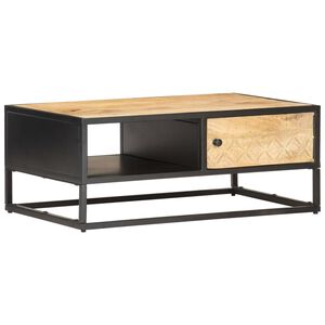 vidaXL Salongbord med utsk&aring;ret d&oslash;r 90x55x36 cm grovt mangotre