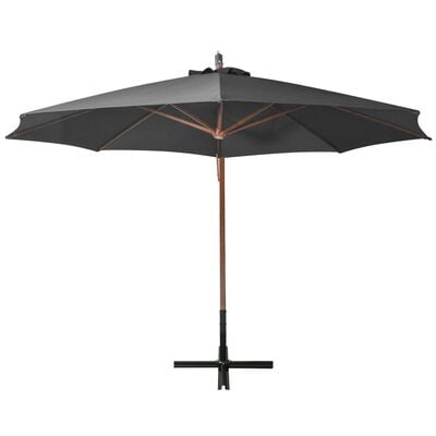 vidaXL Hengende parasoll med stolpe antrasitt 3,5x2,9 m heltre gran