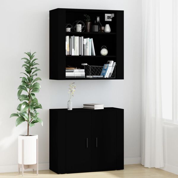 vidaXL Highboard svart konstruert tre