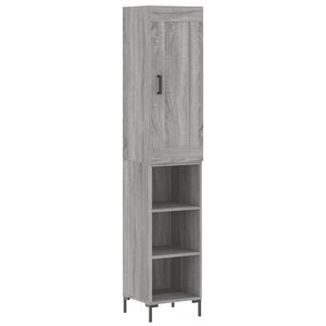 vidaXL Highboard gr&aring; sonoma 34,5x34x180 cm konstruert tre