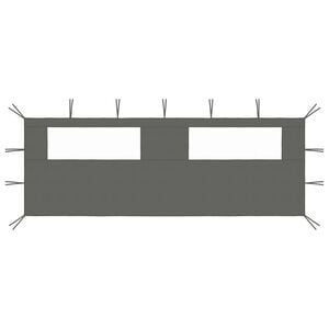 vidaXL Sidevegg til paviljong med vinduer 6x2 m antrasitt