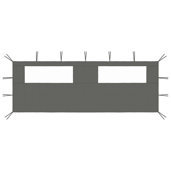 vidaXL Sidevegg til paviljong med vinduer 6x2 m antrasitt