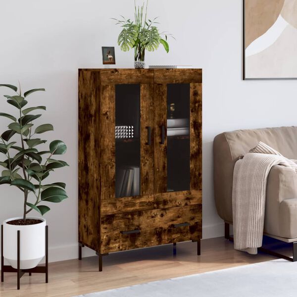 vidaXL Highboard r&oslash;kt eik 69,5x31x115 cm konstruert tre