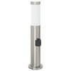 vidaXL Pullertlampe med stikkontakt 50 cm rustfritt st&aring;l IP44