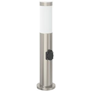 vidaXL Pullertlampe med stikkontakt 50 cm rustfritt st&aring;l IP44