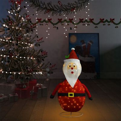 vidaXL Dekorativ julenissefigur LED luksusstoff 90 cm