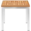 vidaXL Sidebord til hage 45x45x38 cm heltre teak og rustfritt stål