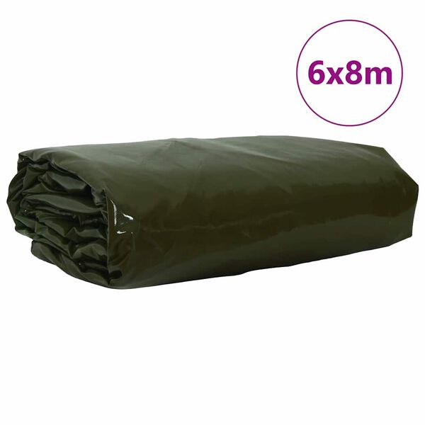 vidaXL Presenning 650g / m² Olivengrønn 6 x 8 m Lerret med PVC-belegg