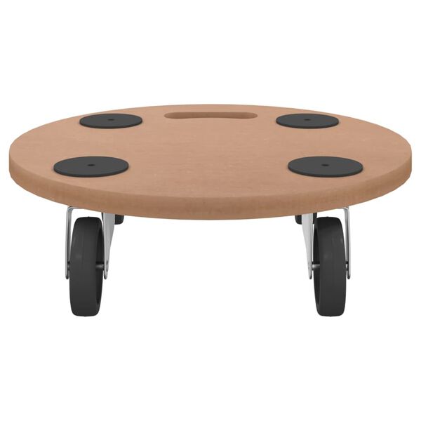 vidaXL Møbeltraller 2 stk rund konstruert tre