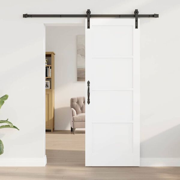 vidaXL Skyved&oslash;r Hvit og svart 73,5 x 198,5 cm Massiv furu