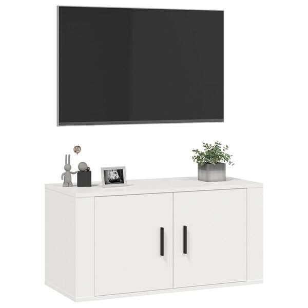 vidaXL Vegghengt TV-benk hvit 80x34,5x40 cm