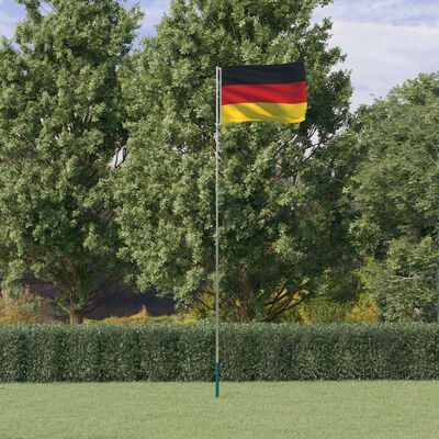 vidaXL Tysk flagg og stang 5,55 m aluminium