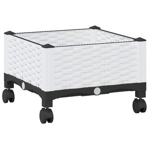 vidaXL Hagekrukke med hjul Hvit 40 x 40 x 33 cm PP