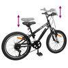 vidaXL Kids Mountain Bike 20 Tommer 6-Speed for 5-8 &aring;r gamle Svart