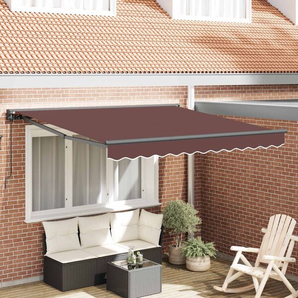 vidaXL Innvendbar Markise Brun 300 x 250 cm Aluminium og stoff