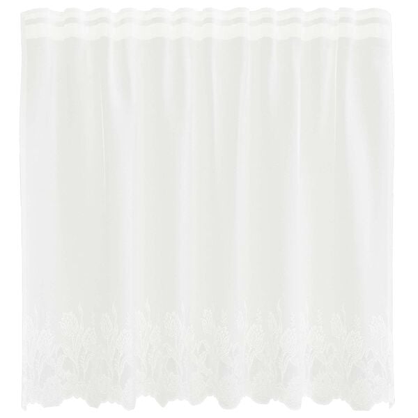 vidaXL Blondegardin med gardiner Blomster Hvit 80 x 150 cm Polyester