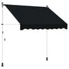 vidaXL Manuell utskiftbar markise Svart 350 cm
