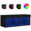 vidaXL TV-benk med LED-lys svart 80x30x30 cm